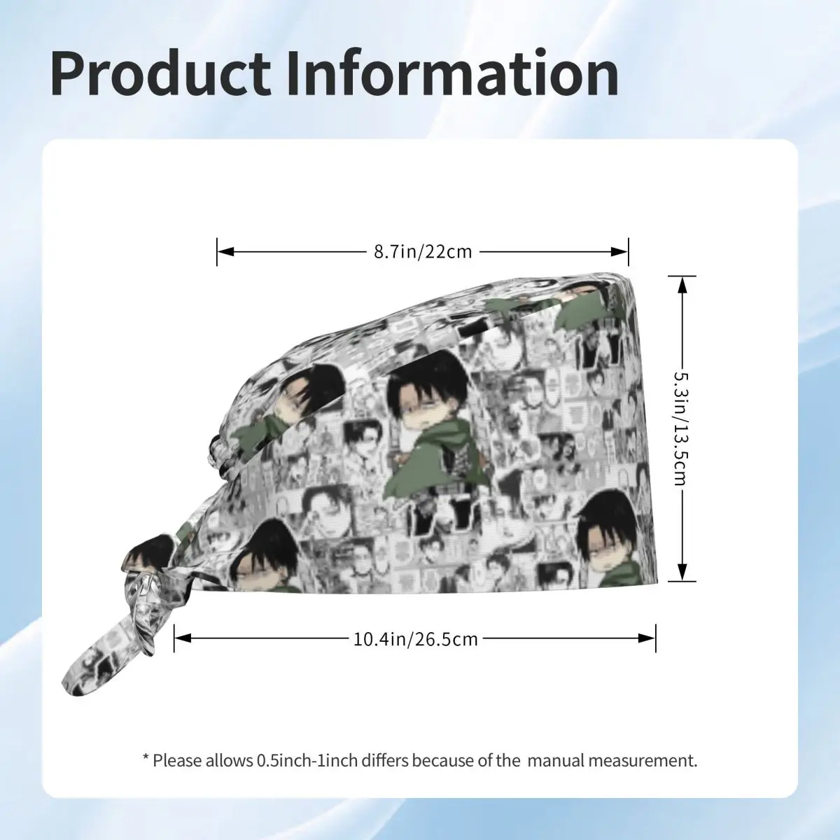 ليفي أكرمان هجوم على تيتان فرك قبعة الطبيب العمل قبعة جراحية الرجال النساء قبعات التمريض قابل للتعديل لطبيب الأسنان #3