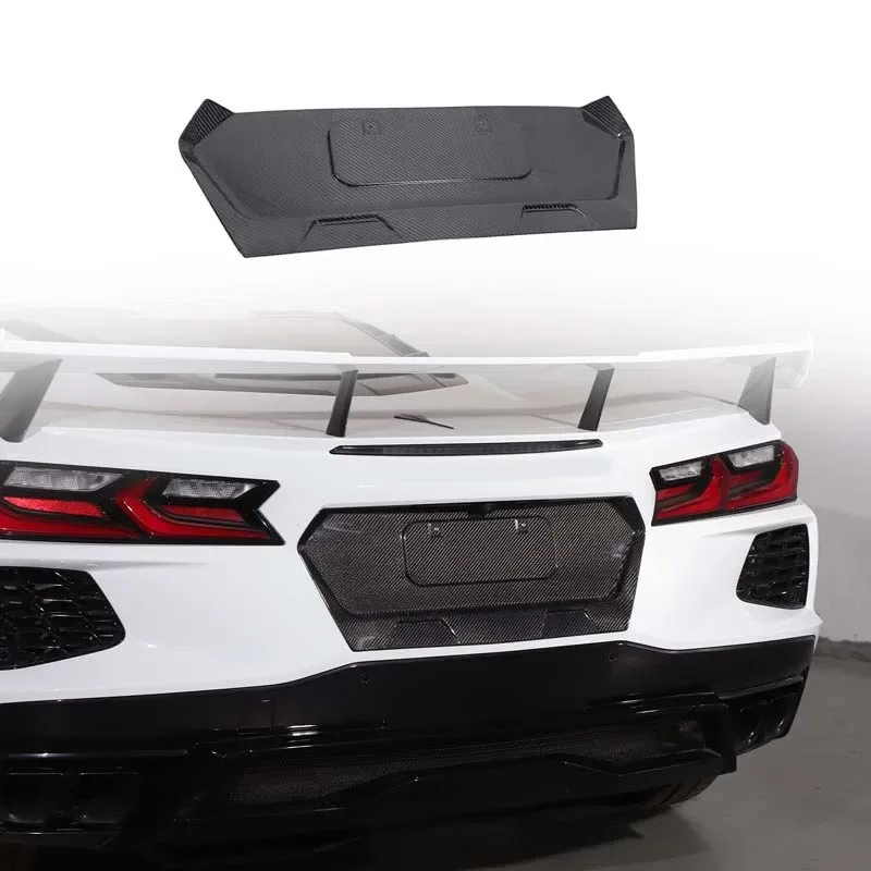 

For Chevrolet Corvette C8 Z51 Z06 2020-2024 Real Carbon Fiber Rear License Plate Backing Covers Trim Car Accessories