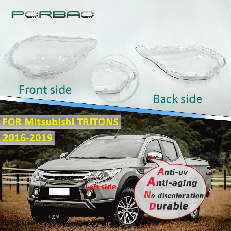 Car Headlight Cover Transparent Lampshade Shell For Mitsubishi Triton L200 2016 2017 2018 2019 Auto Glass Lens Lamp Light Case