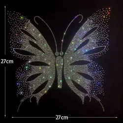 Iron on Rhinestone Patches for Clothing Beautiful Butterfly Large Fashion Patch Clothing Decoration Accessories