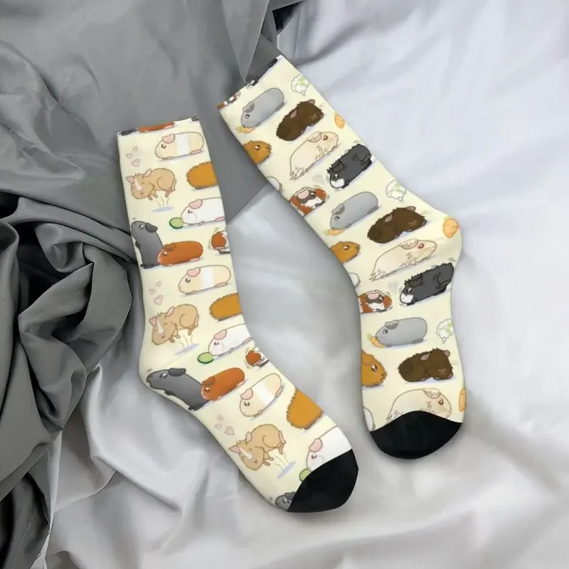 Fun Printing Fashion Guinea Pig Parade Socks for Women Men Stretch Summer Autumn Winter Animal Crew Socks