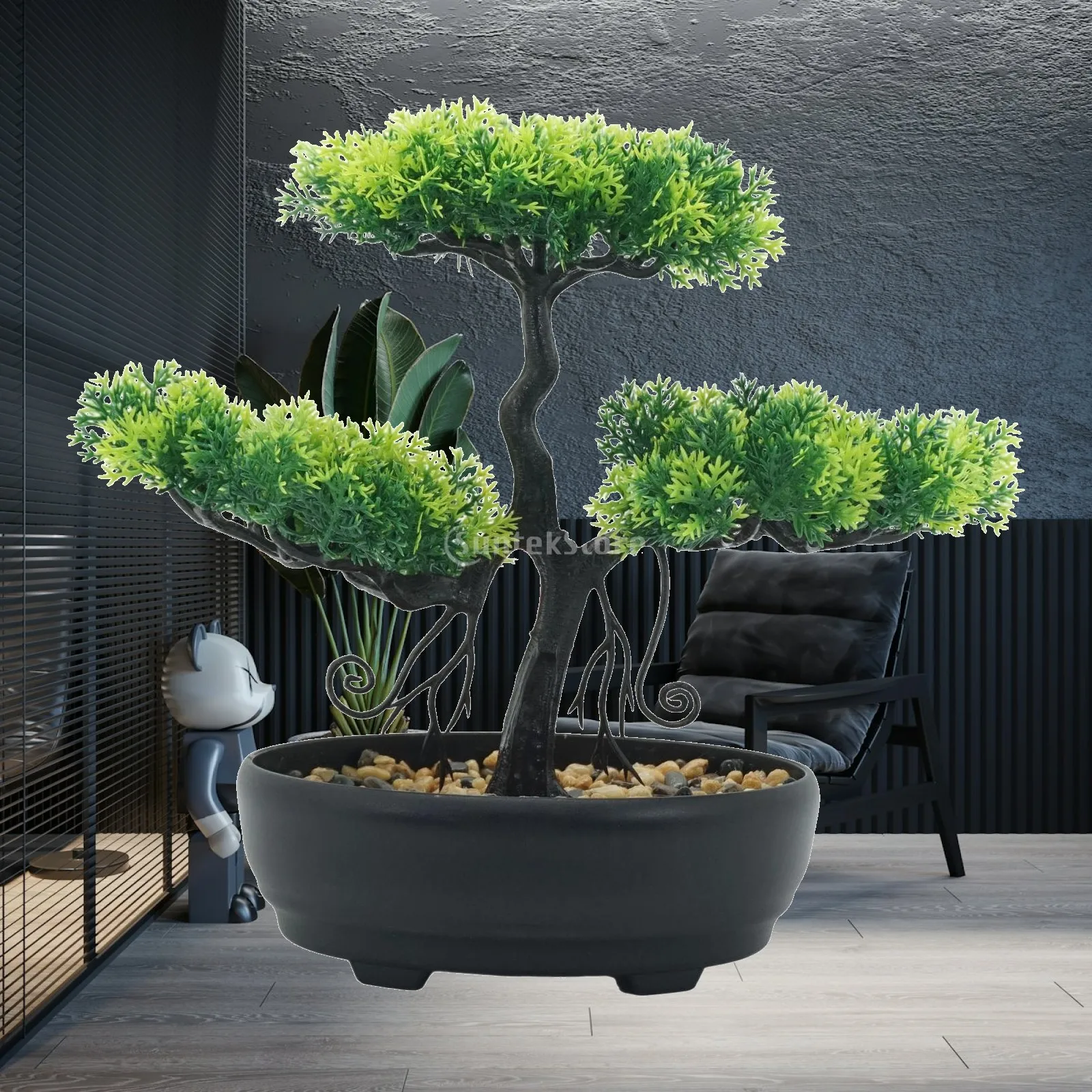 

Realistic Artificial Bonsai Tree Garden Decor for Indoor Yard Table Shelf Office Modern Room Decoration