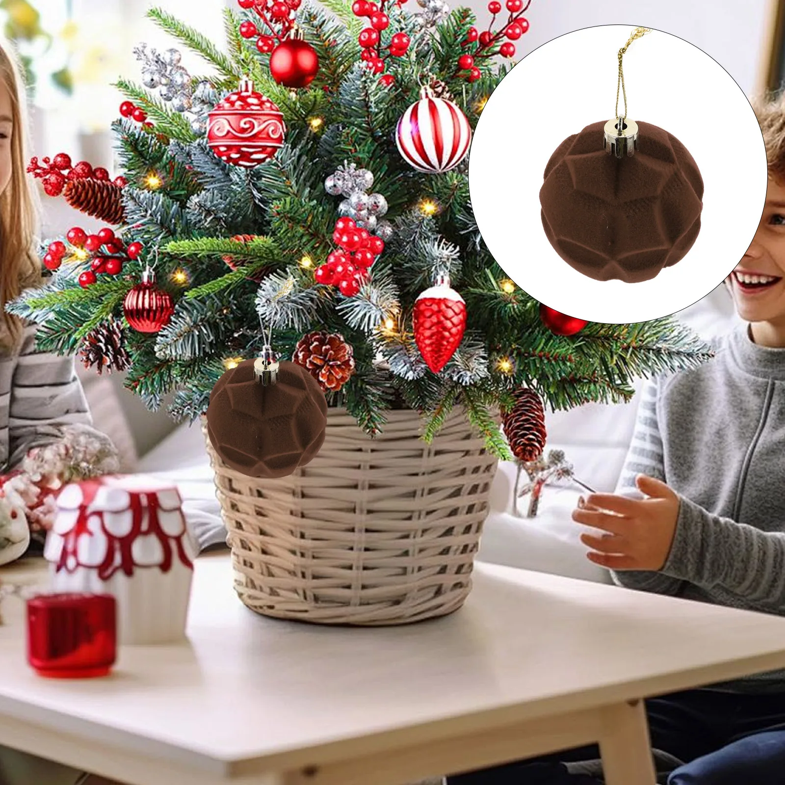 

12pcs Christmas Balls 6cm Fillable Ornament Blanks Red Reindeer Mini Tree Decorations Shatterproof Holiday Party DIY Garland