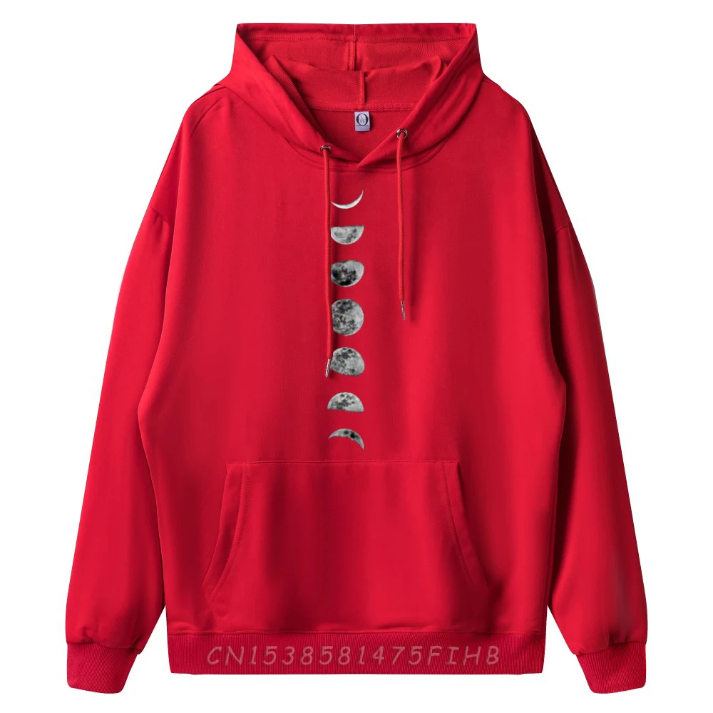 Awesome Luna Moon Phases Mens Special Letter Hoodies Round Collar Father Day Long Sleeve Sweatshrt Gift Idea Leisure Hoodies