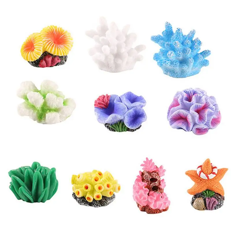 Small Coral Fish Tank Decor Tiny Sea Coral Artificial Decor Aquarium Decor For Fish Tank Aquarium Animal Terrarium And Family