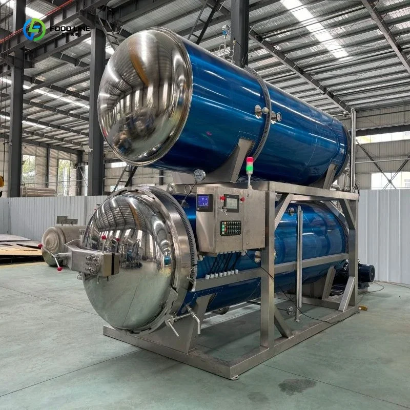 Water Immersion Food Autoclaves Pressure Steam Sterilizers Canned Meat Retort Machine FL Customized