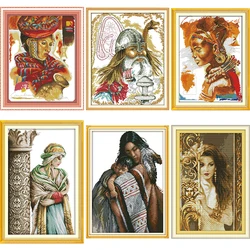 Exotic Woman Pattern Series Cross Stitch Kit 14CT Count 11CT Printed Fabric Needle Thread Embroidery Set DIY Home Decor Painting