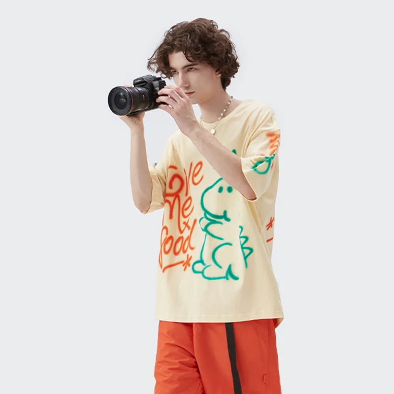 Dinosaur Cartoon Oversized Short Sleeve T Shirt Cute Hip Hop Streetwear 2022 Harajuku Men Women Tee Unisex Top Tshirt Male