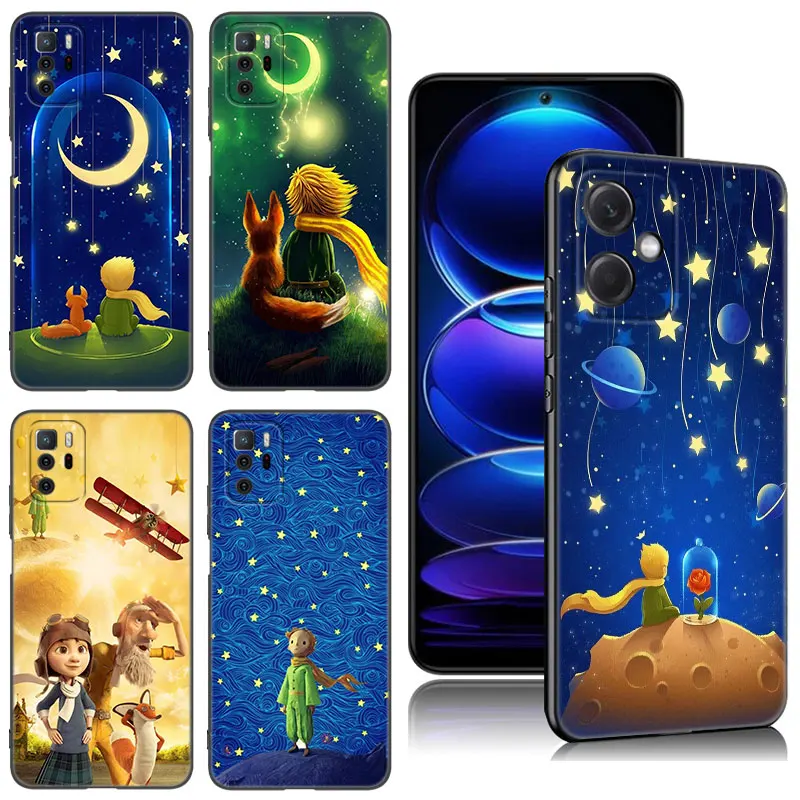 The Little Prince Black Silicone Phone Case For Xiaomi Redmi Note 10 11 11S 12 13 4G 8 9 11T Pro 5G Plus 8T 9S 10S 12S