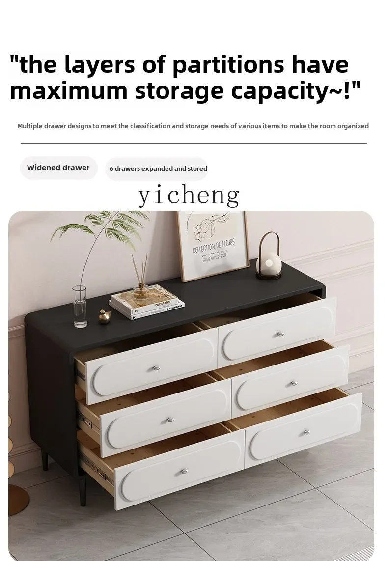 b11- Modern Retro Six-bucket Cabinet Master Bedroom Bedside Cabinet Simple Wall Storage Eight-bucket Cabinet