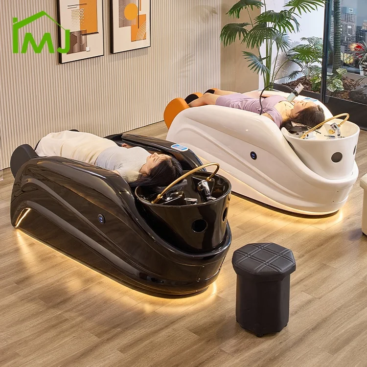 

Modern Salon Hair Wash Facial Shampoo Bowl and Chair Thai Electric Massage Head Spa Bed