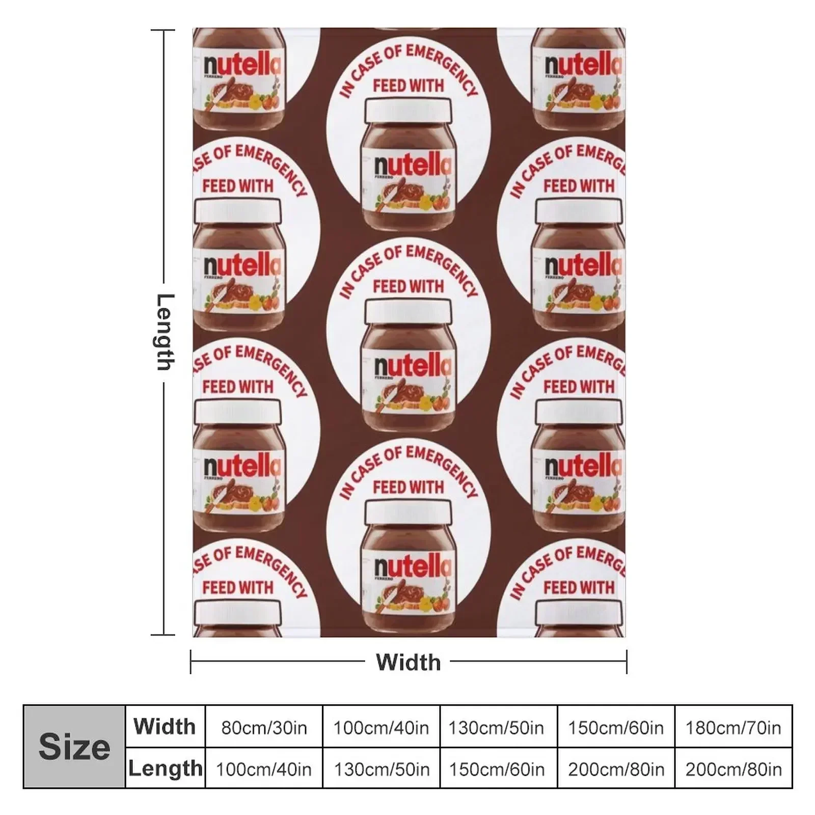 In Case Of Emergency Feed With Nutella Throw Blanket Beach Hairy for winter Soft Big wednesday Decorative Beds Blankets