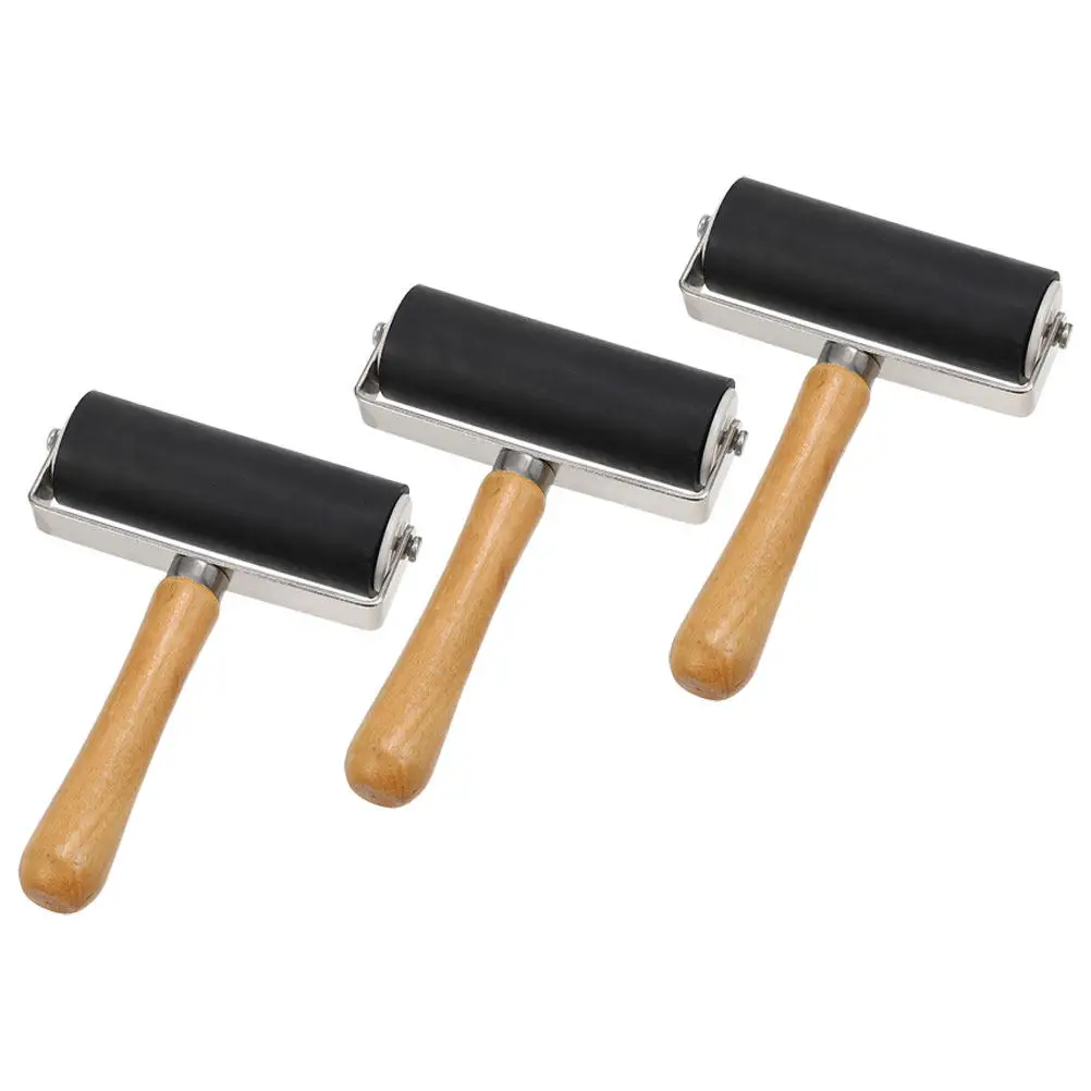 3Pcs Smooth Surface Printmaking Roller for Crafting Stamping Rolling Down Prints Graphic Projects Art Printmaking Tools