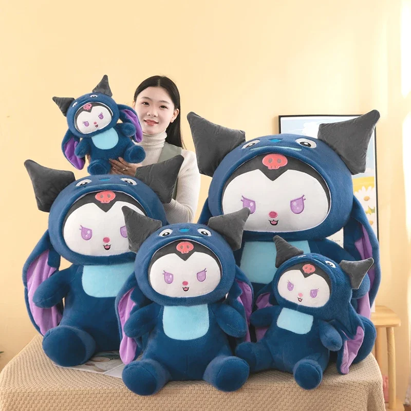 30/40/50cm Sanrio Plushies Kuromi Transforms Stitch Plush Toy Big Size Pillow Anime Kawaii Soft Stuffed Dolls Kids Birthday Gift