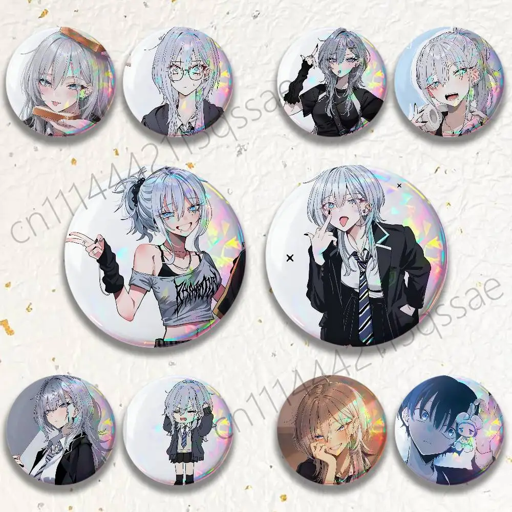 H-Haimiya Mio Senpai 25/32/44/58/75mm Badges Bright Printed Icon Gift For Friends Badge Collar Brooch Lapel Pin Metal
