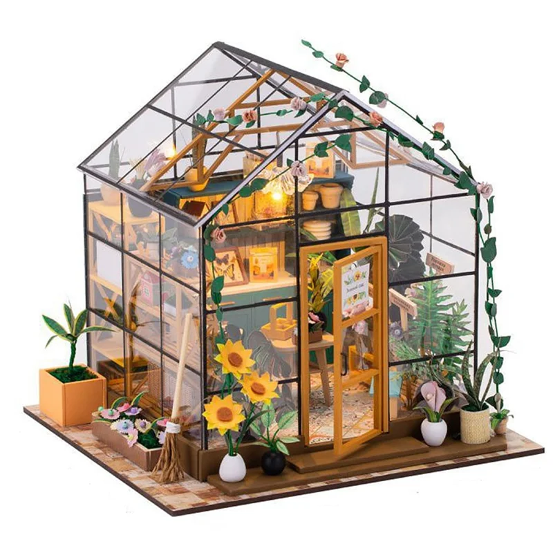 

A19F-Cottage Kit, Мини-цветочный домик «сделай сам», ручная работа, 3D-головоломка, сборное здание, украшение для дома и спальни