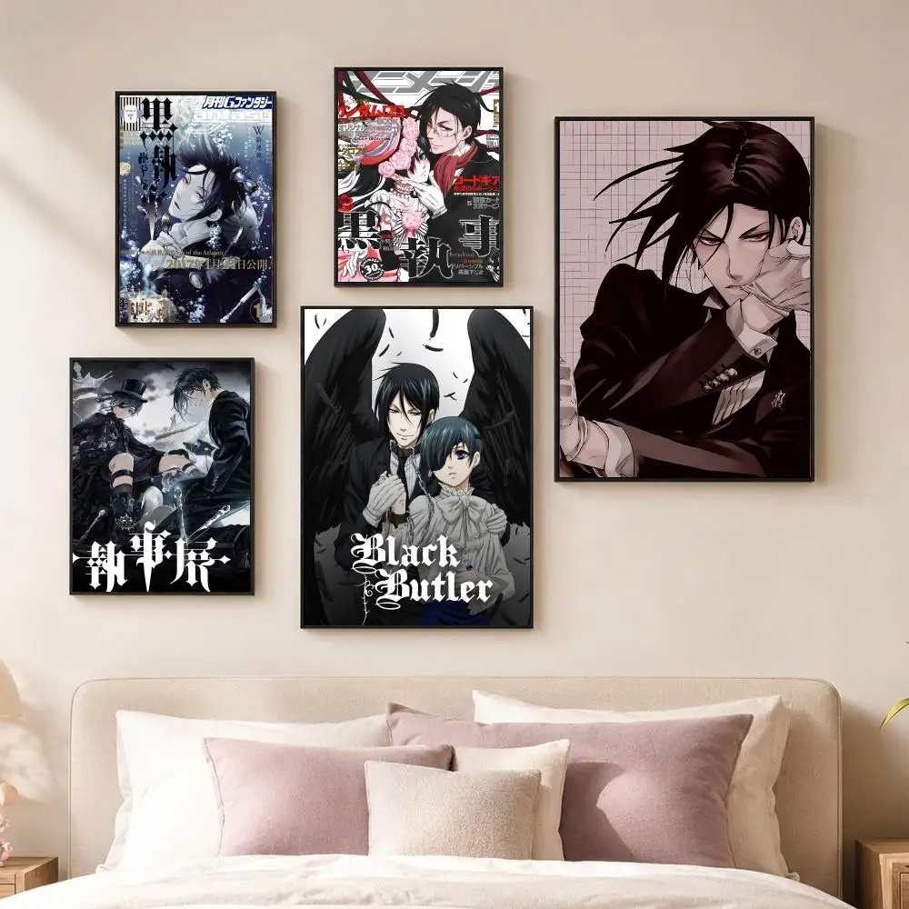 Anime B-Black Butler Poster Vintage PP Paper Wall Art Home Decor Print for Bedroom Living Room