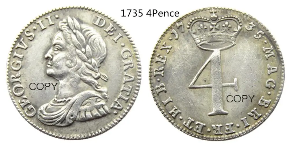 UK A Set Of(1710-1740) 3/4/6 Pence 10pcs SHILLING - GEORGE I BRITISH Silver Plated Copy Coin