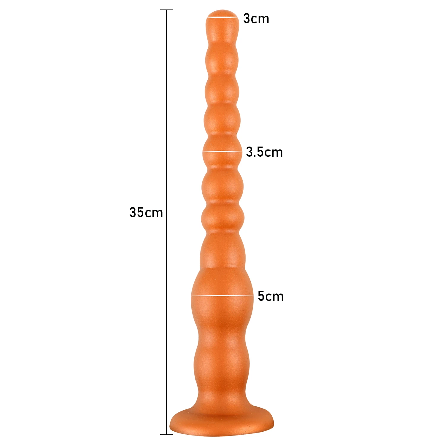 Overlength Liquid Silicone Round Beads Anal Plug Dildos Soft Anal Dilator Sex Toys for Stimulate Anus and Vagina Long Butt Plug