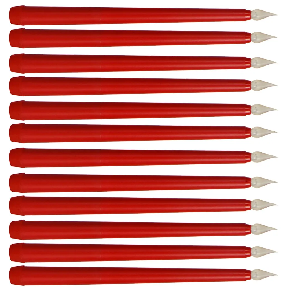 

12 шт. светодиодных электронных беспламенных свечей, конические светильники, романтическое украшение для дома и вечеринок, электрические свечи