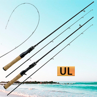 Wood Handle UL Trout Fishing Rods Ultralight Fishing Rod Carbon Fiber Spinning/Casting Lure Pole Bait WT 0.5-8g Line WT 2-8LB