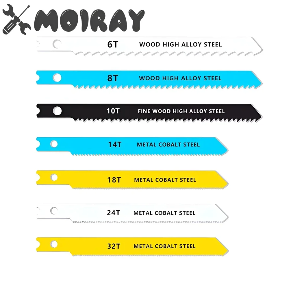 7pcs Jigsaw Blades Set Assorted U Fitting Metal Plastic Wood for Jigsaw Blades Wood Woodworking Tools Cutting
