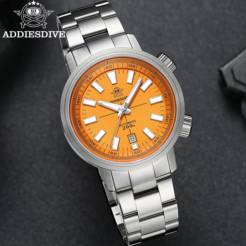 ADDIESDIVE Automatic Watch For Men Japan 8215 New AD2093 Stainless Waterproof 20Bar Mechanical Watches Luminous Dress Watch