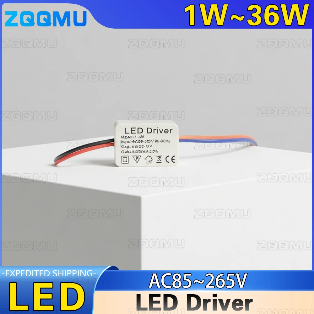 LED Driver Constant Current Wide Voltage 85-265V 1-3W 4-7W 8-12W 18-24W 25-36W Power Supply for LED Downlight Ceiling Light Chip