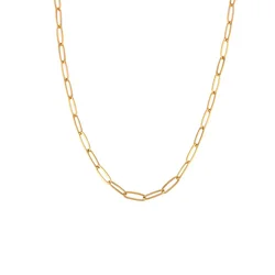 Punk Paperclip Chain Link Choker Necklace Female Gold Color Stainless Steel Neck Chains For Women Fashion Party Jewelry Gift