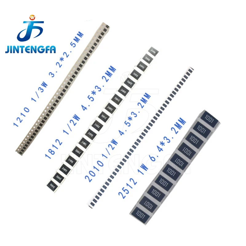 

2512 SMD resistors kit 1% High quality alloy resistance 10 value*5pcs =50pcs R001 R002 R005 R008 R010 R015 R020 R025 R050 R100