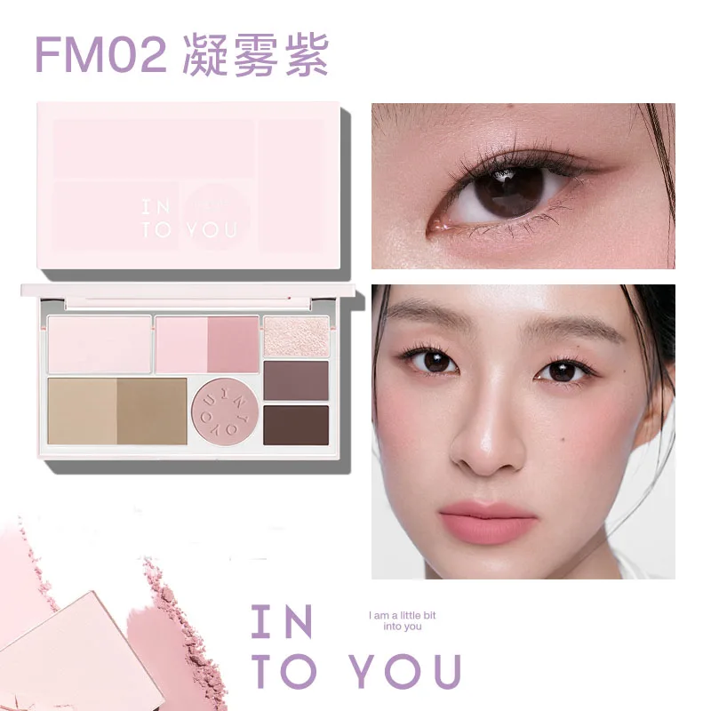 INTO YOU-paleta completa de 9 colores, polvo, sombra de ojos mate, colorete, contorno, brillo, resaltador, maquillaje para iluminar la cara