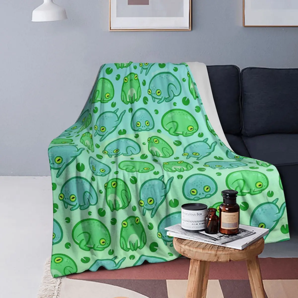 

Friendly Frogs Blanket Soft Warm Flannel Throw Blanket Bedspread for Bed Living room Picnic Travel Home Sofa