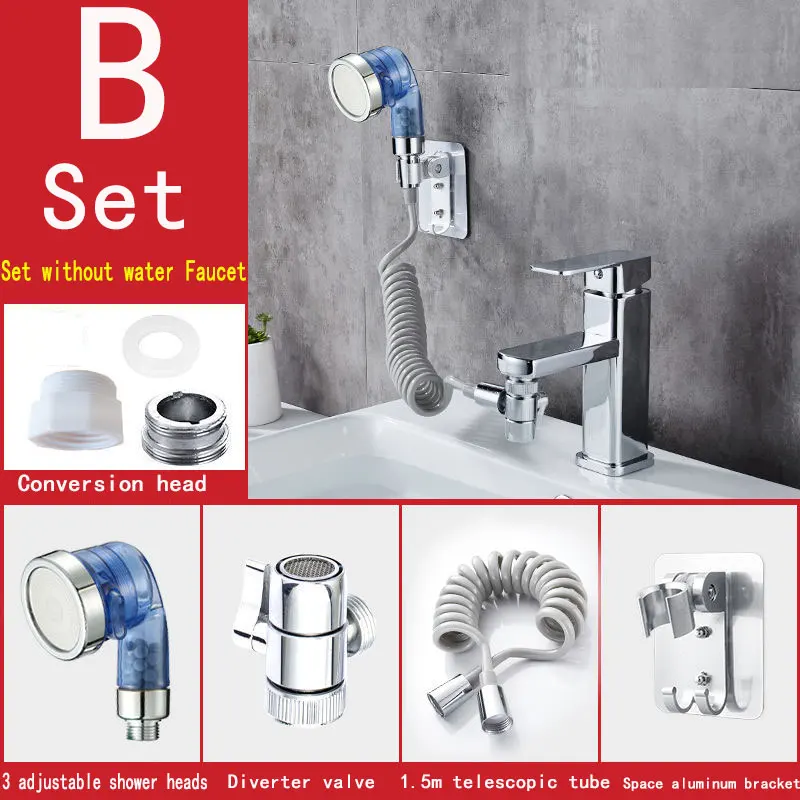 Bad Wasserhahn Dusche Düse Set Stecker Handbrause Shampoo WC Wasserhahn Filter Shampoo Zimmer Küche Waschbecken Wasserhahn