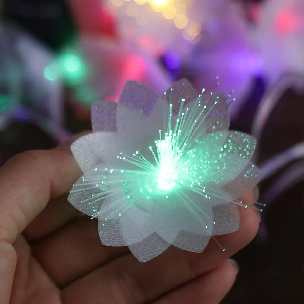 LED Fiber Optic Flower String Lights Battery Powered Double Layered Fairy Lamps 1.5M/3M Flash Christmas Tree Flower Lights