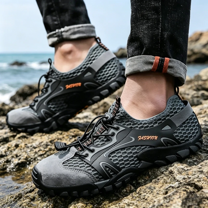 YUYIIN Sneakers Men Outdoor Anti-slip Wear-resistant Shoes for Men Hiking Jogging Trekking Sneakers Outdoor Zapatillas Hombre view 5