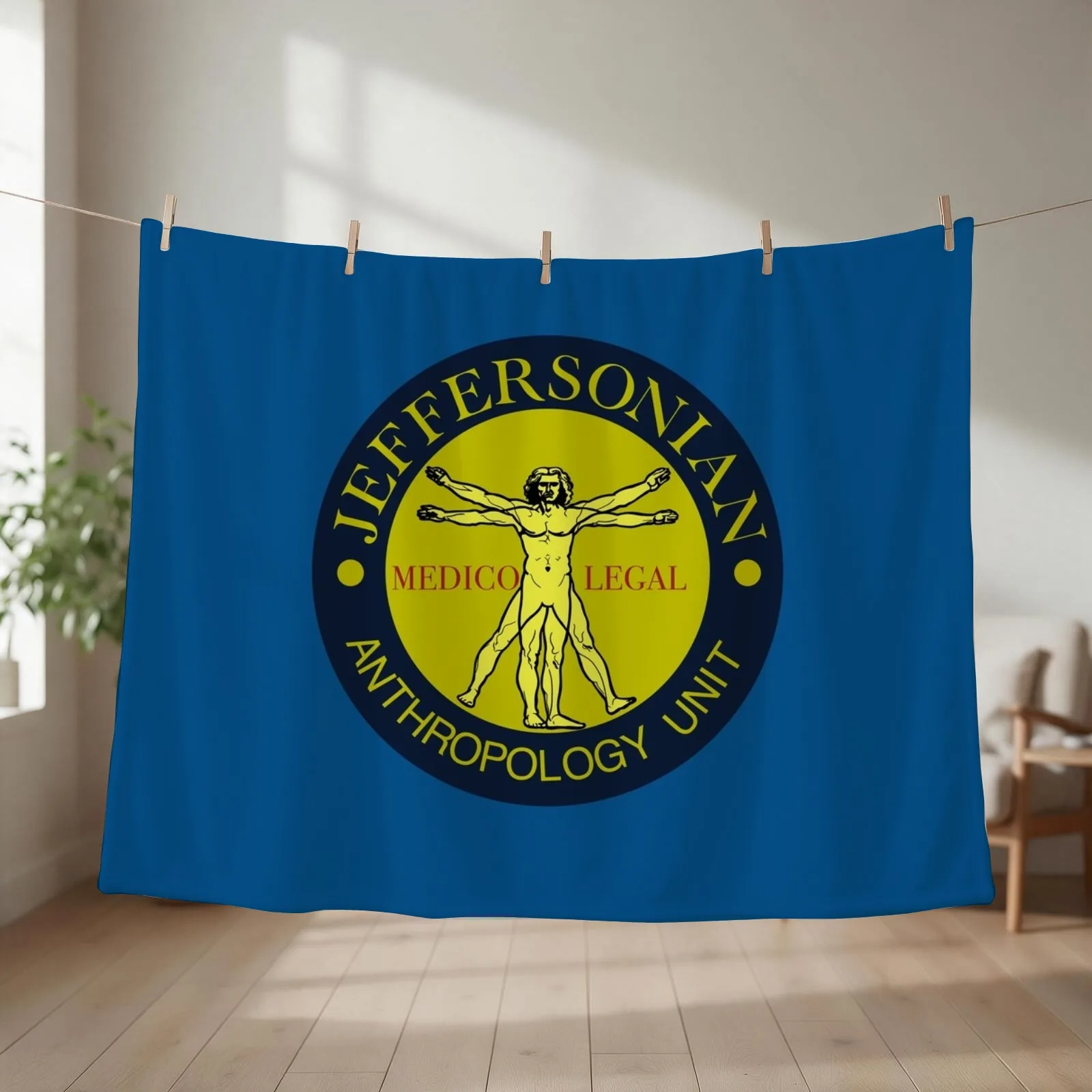 New Jeffersonian Badge Throw Blanket Flannel Fabric Blankets For Bed Soft Plaid Furrys Blankets