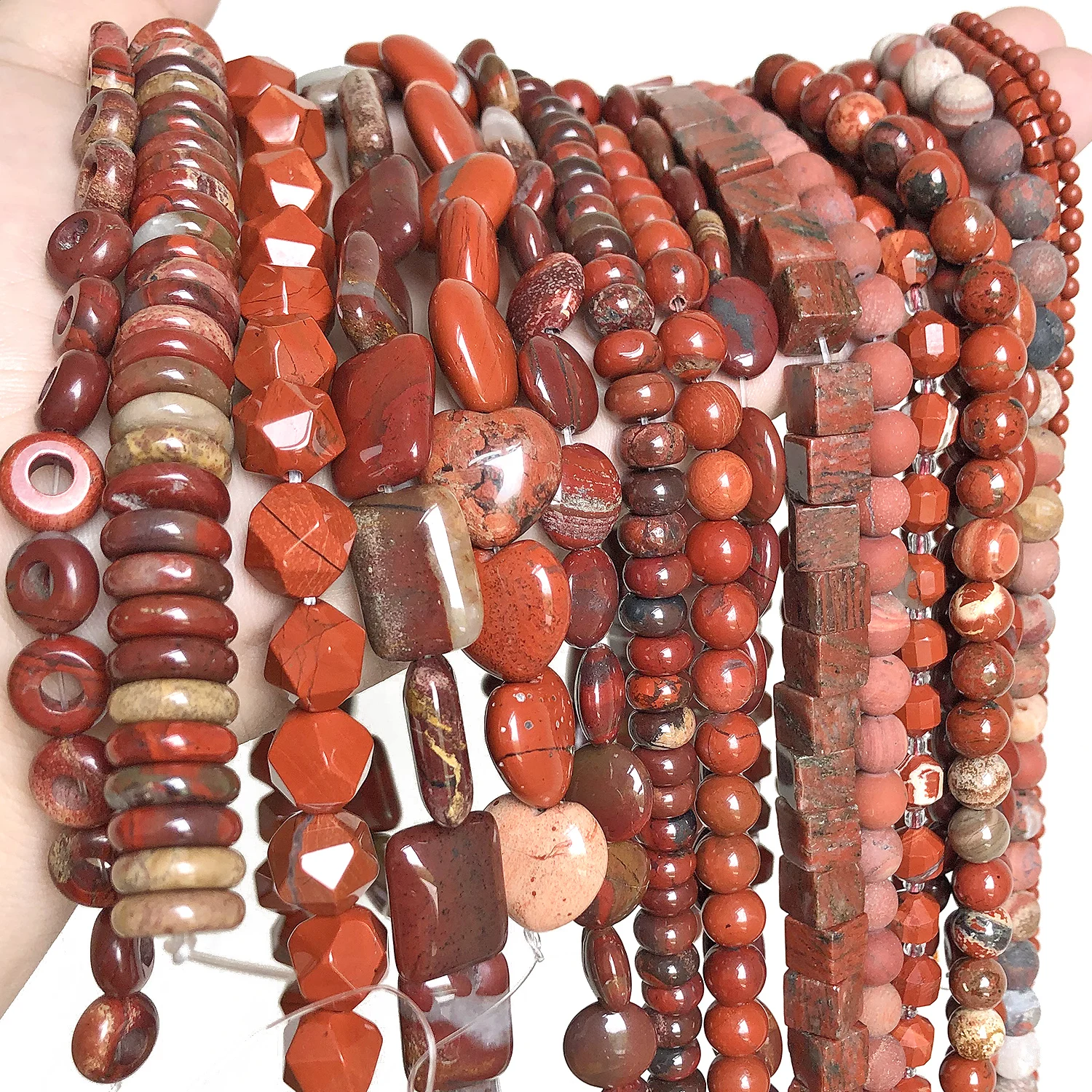 Irregular Natural Stone Red River Jaspers Beads Spacer Beads For Making Jewelry Diy Handmade Bracelets Necklace Accessories