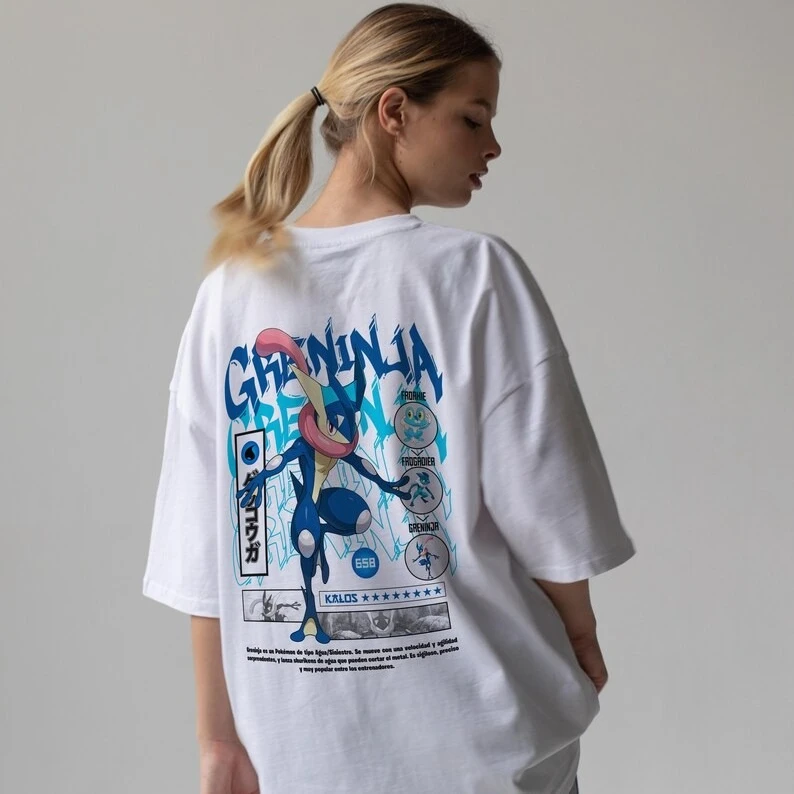 انمي ياباني بوكيمون غرينينيا تي شيرت Y2k تيز موضة الوالدين والطفل تي شيرت القطن طباعة قصيرة الأكمام تي شيرت Harajuku Y2K تي شيرت