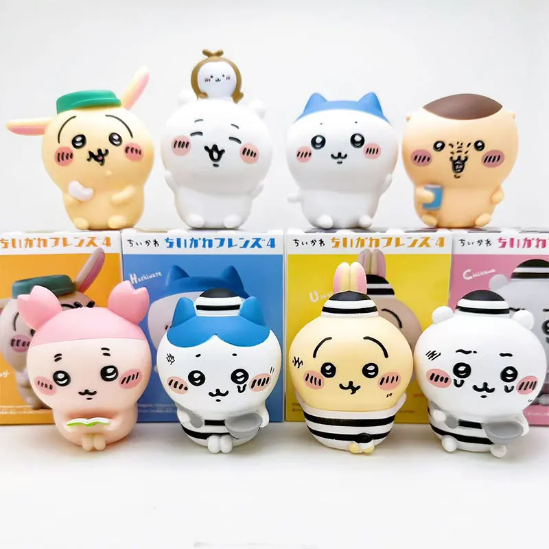 Chiikawa Friends Series 4 Blind Box Figures | Cute Usagi Hachiware Shumai Chiikawa Plush Style Mini Toy Display Collectibles