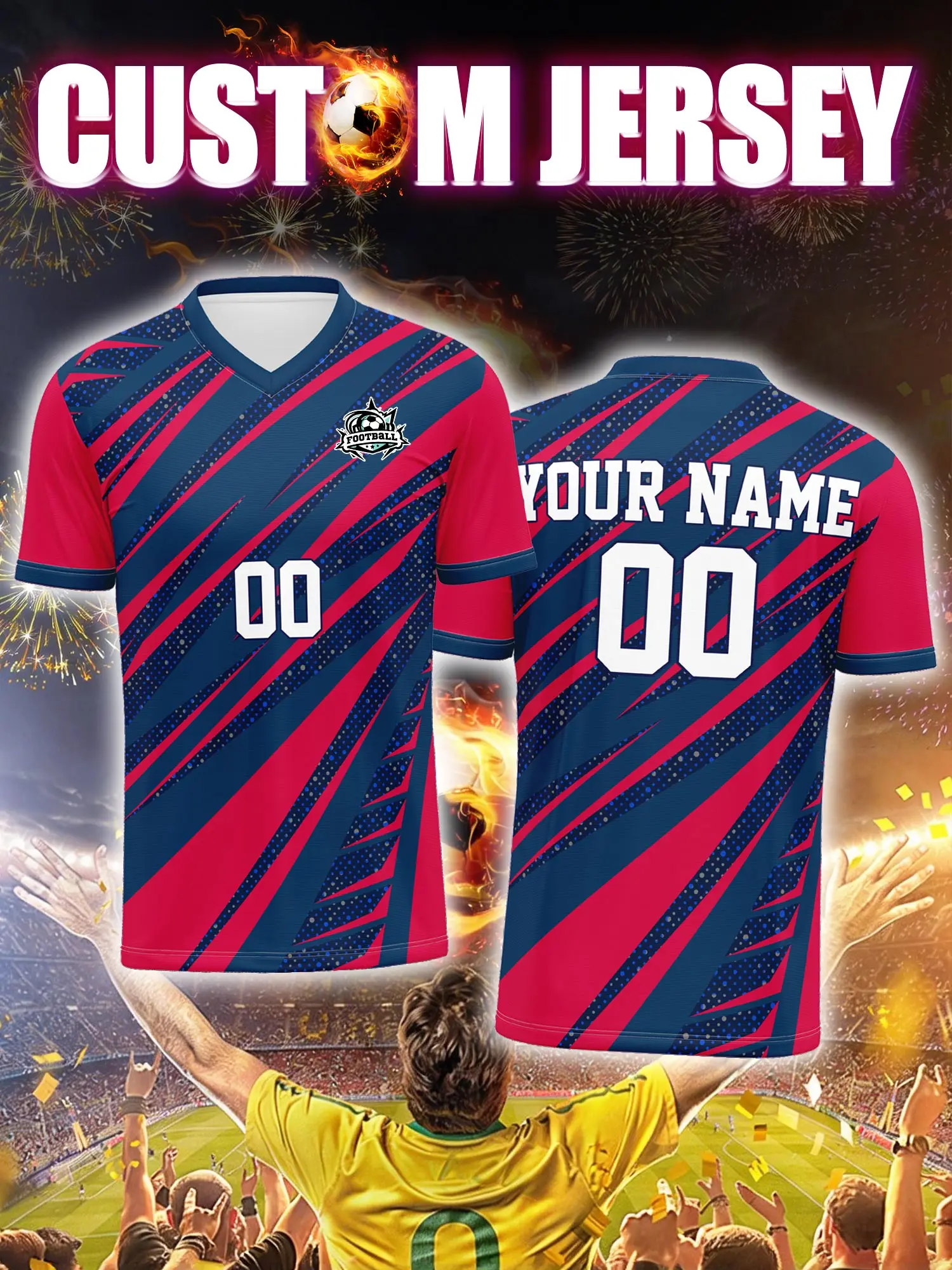 

Футбольная форма на заказ с индивидуальным изображением, номером и именем, экипировка для болельщиков на стадионе в день матча