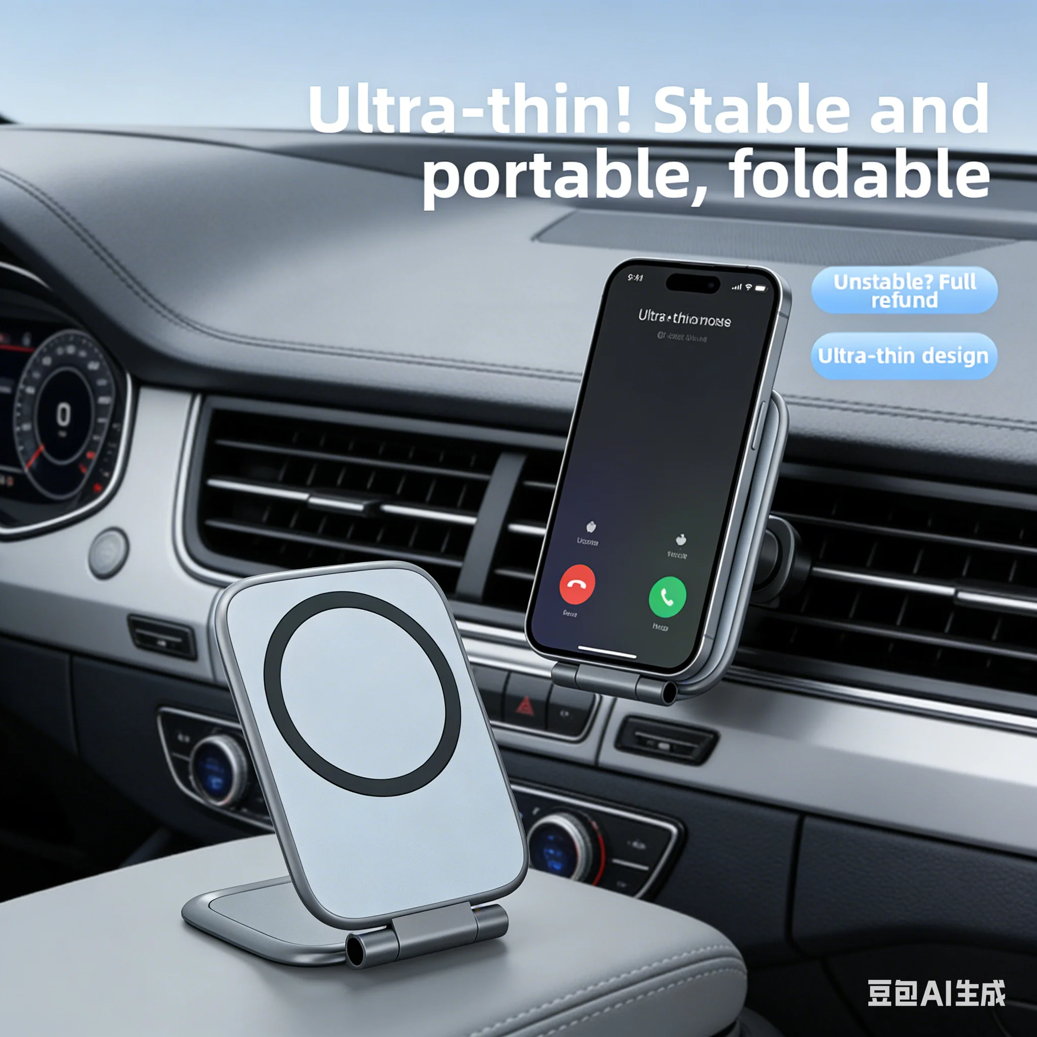

Ultra-Thin Magnetic Car Phone Mount: 270° Shockproof Foldable Magnetic Car Phone Holder Stand Mobile Phone Accessories