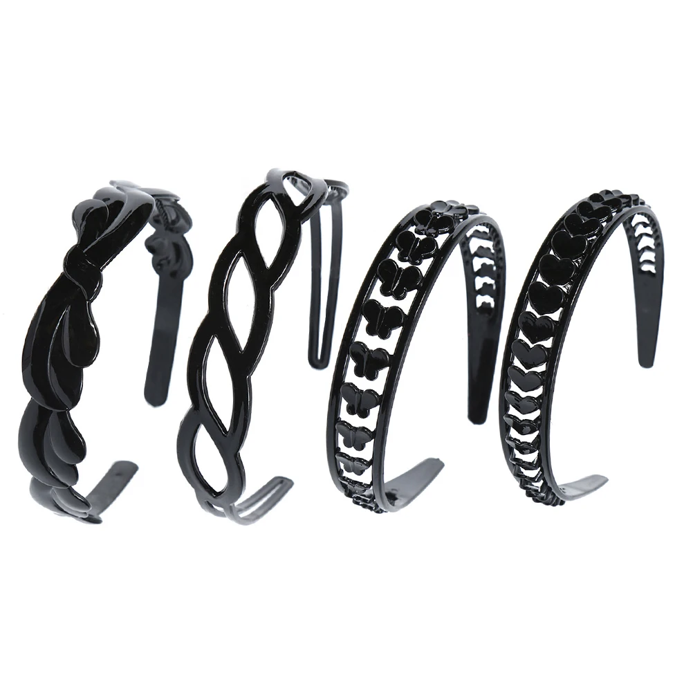 

8 Pcs Hollow Hoop Elegant Girls Accessories Fashion Women Headb Black Simple Hair Piece Party Engagement Gift Hair Tools