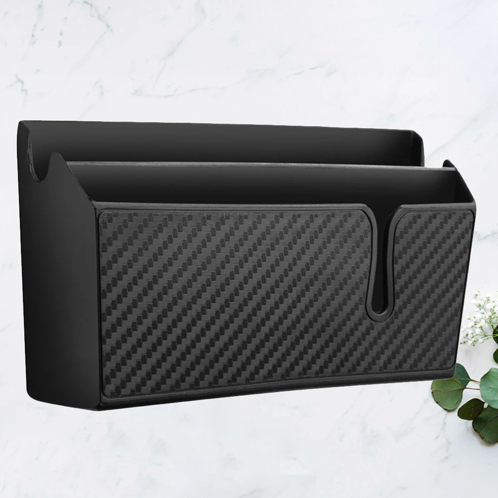 

2pcs Car Seat Gap Storage Organizer Pu Multifunctional Phone Water Bottle Holder Charging Hole Front Passenger Seat L