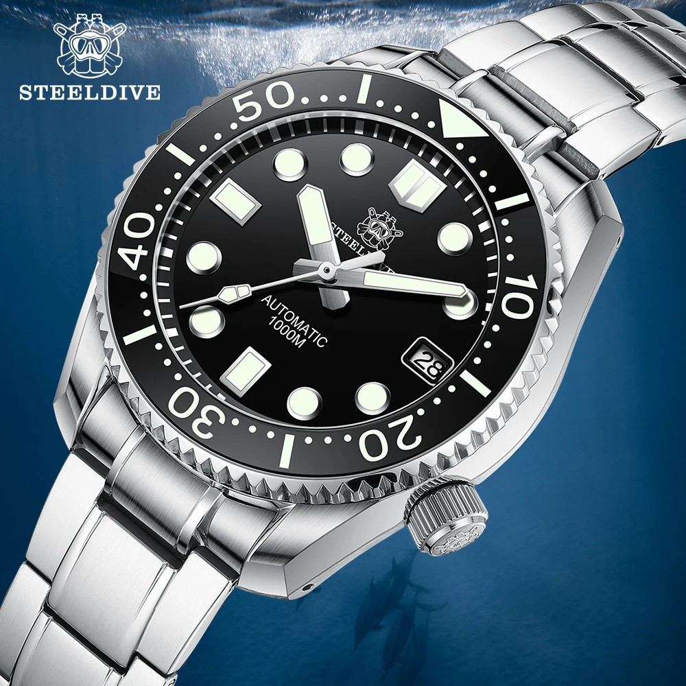 

STEELDIVE SD1968 100atm 1000 meters water resistant diving watches Luminous automatic diver watches 316L stainless steel case