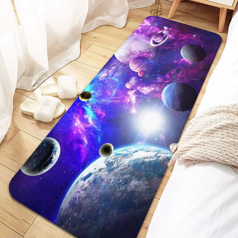 

3D Solar System Space Planet Door Mat Entrance Non-slip Washable Kitchen Carpet Living Room Hallway Rugs Bathroom Bath Door Mat