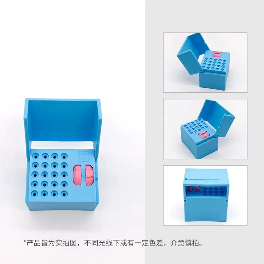 1Pc 20 Holes Dental Endo Files Disinfection Box Plastic Sterilization Box Memory Holder Measuring Counter Autoclavable At 135 ℃