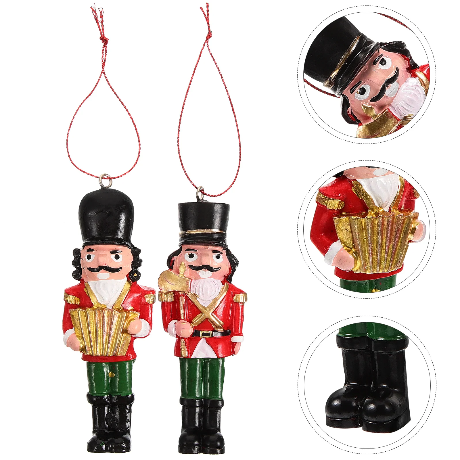 

2pcs Nutcracker Soldier Ornaments Resin Craft Decoration Christmas Tree Hanging Gifts DIY Party Festival Decor