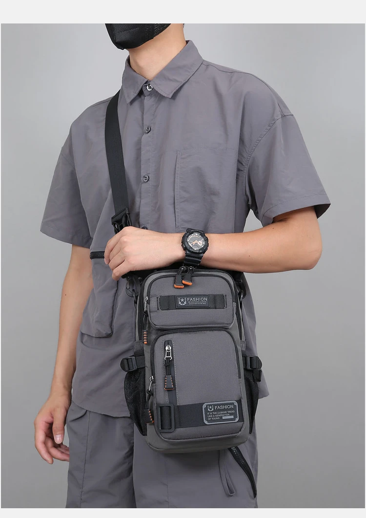 Mode männer Taille Packs Brust Tasche Hohe Qualität Oxford Umhängetaschen Für Männer Mode Lässig Männer Tasche Handtasche Männlichen Brust pack – Detail 18