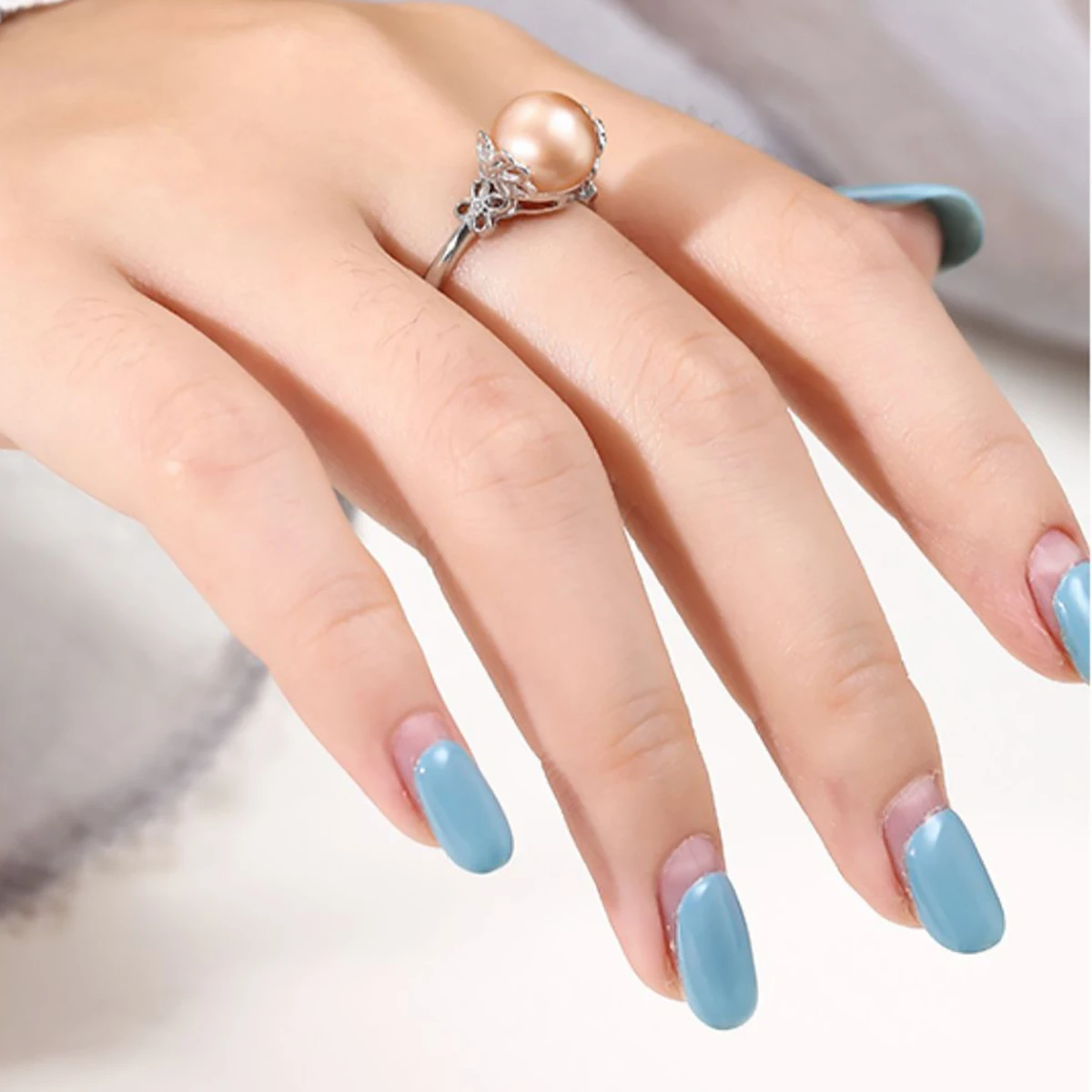 925 Sterling Silver Adjustable Blank Ring Base fit Round Pearl Amber Agate Setting For DIY Jewelry Making Accessories Women Ring
