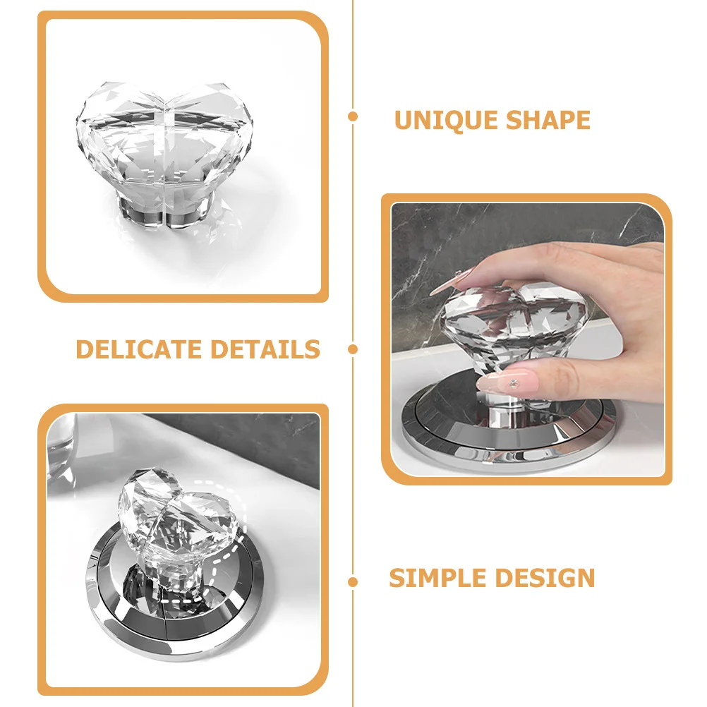 

1Pair Heart Shaped Toilet Button Pusher for Bathroom Flush Press - Cute Toilet Replacement Parts Compatible with Most Tank